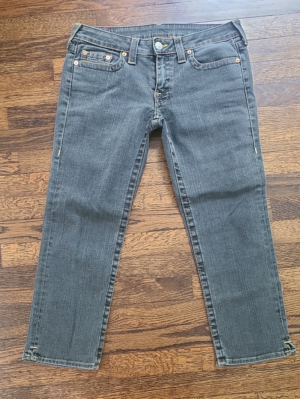 True Religion Cropped Straight-Leg Jeans